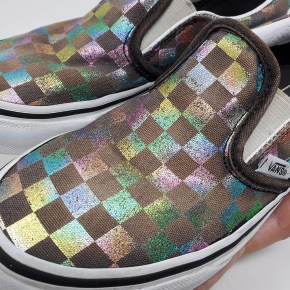 Vans Off The Wall Multicolored Checkered Slip On Skate Sneaker Shoes - Picture 9 of 10